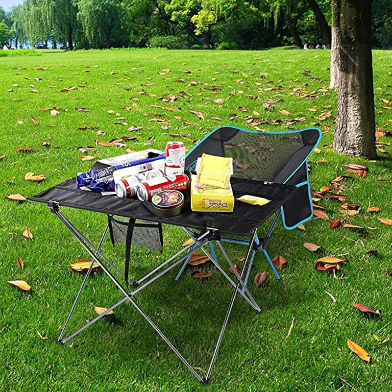 Ultralight Aluminum Folding Camping Table – Portable Roll-Up Picnic & Hiking Table with Carry Bag, Two Sizes (30×22×20.5 in / 76×56×52 cm; 22×17×15.4 in / 56×43×39 cm)