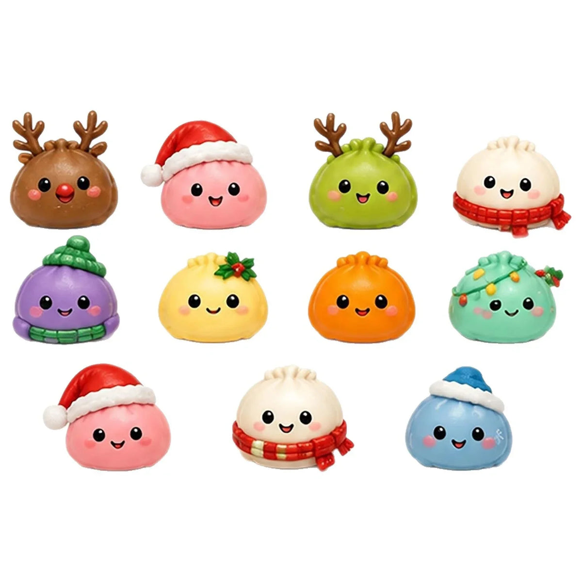 Christmas Advent Calendar 24-Day Dumpling Squishy Blind Box - Slow-Rising Fidget Sensory Countdown Gift