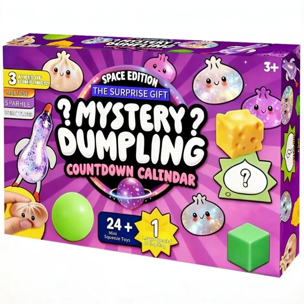 Mystery Dumpling Fidget Advent Calendar – 24-Day Soft Squishy Sensory Stress Relief Squeeze Toys