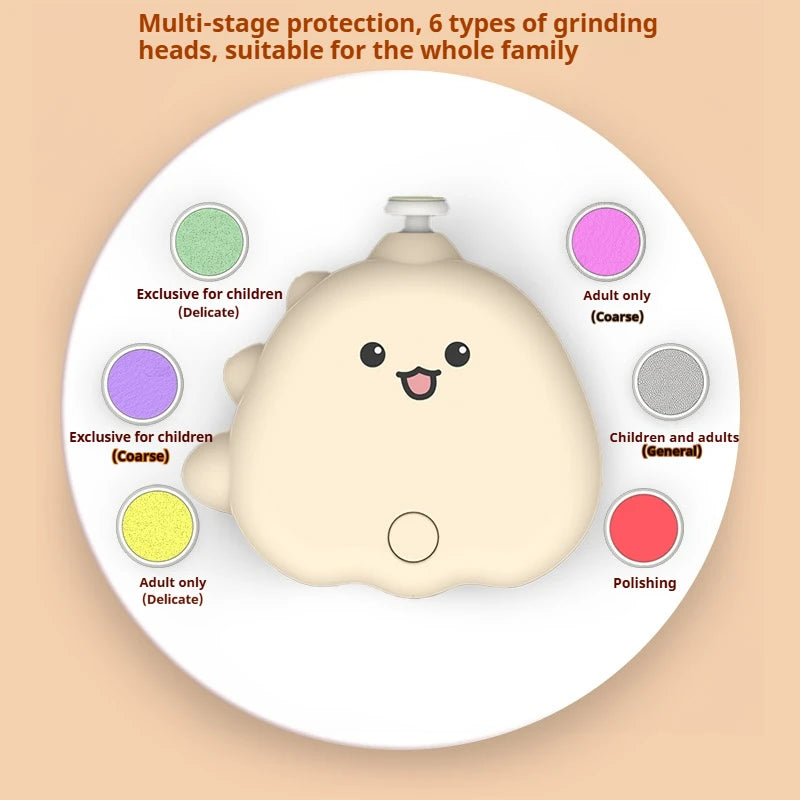 Rechargeable Newborn Electric Nail Clipper & Baby Nail Grinder Set - Anti-Clamp Scissors, Cartoon Design