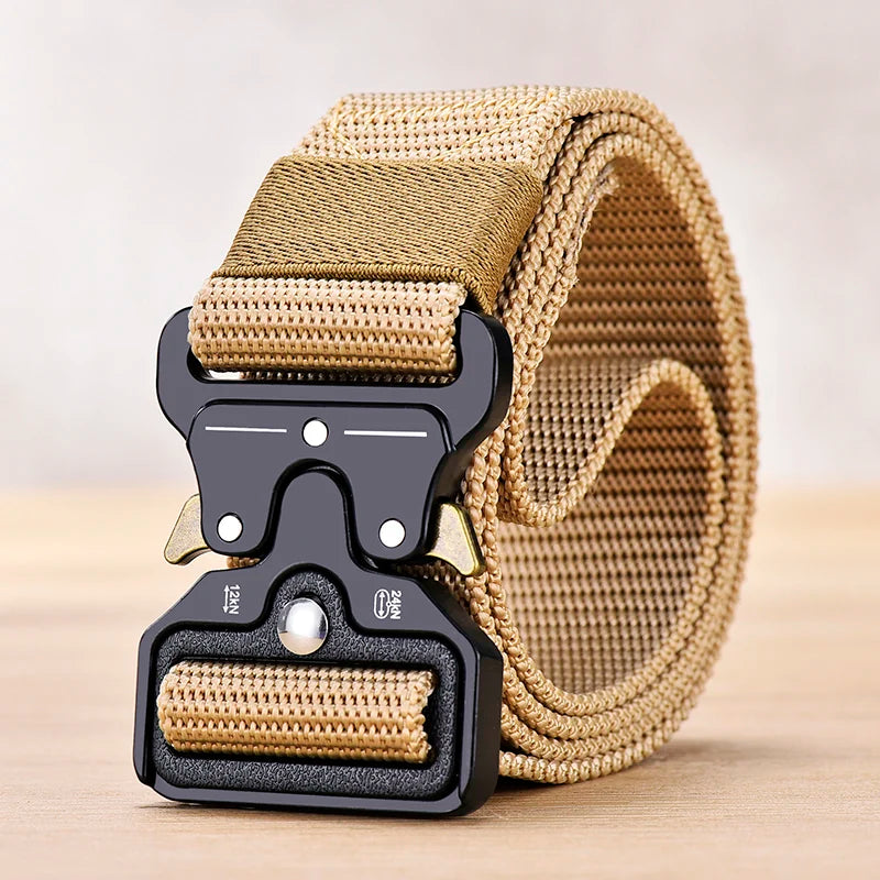 Men's Tactical Canvas Multi-Function Belt, Outdoor Adventure Waist Belt 1.5 in (3.8 cm)
