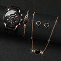 5/6-Piece Women's Quartz Watch & Jewelry Gift Set - Silicone Band, 38mm (1.50 in)