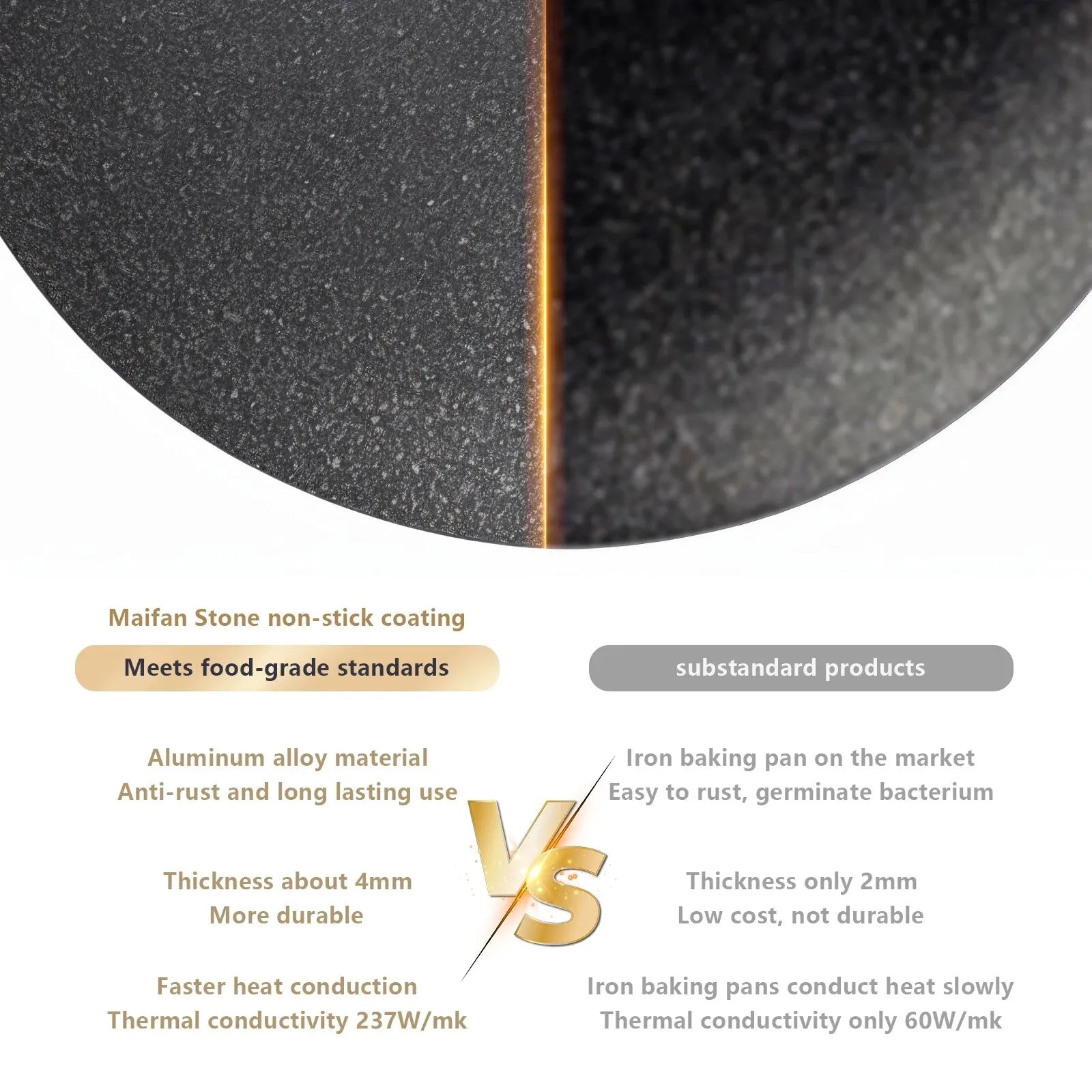 34cm (13.4 in) Non-Stick Outdoor BBQ Grill Pan with Wooden Handles, Stovetop & Camping Korean Grill Plate