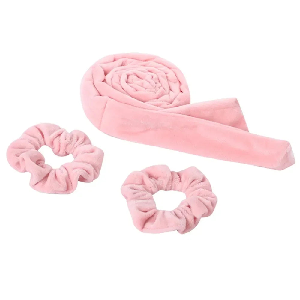 Heatless Curling Headband Soft Velvet No-Heat Hair Rollers Overnight Sleep-In Curling Rod with Hair Ties