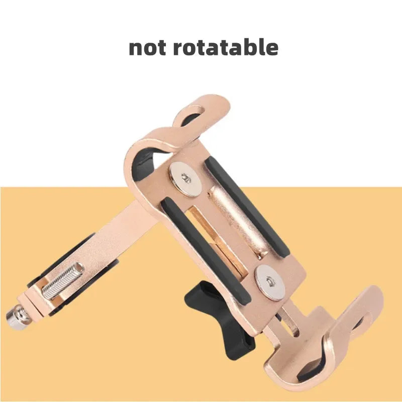 Aluminum Alloy 360° Rotating Anti-Slip Bike & Motorcycle Phone Holder – GPS Clip for iPhone, Xiaomi (Fits 3.5–6.5 in / 8.9–16.5 cm)