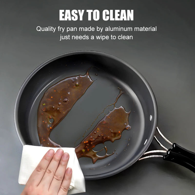 Aluminum Camping Frying Pan with Foldable Handle – Portable Outdoor Hiking Cookware & Picnic Skillet