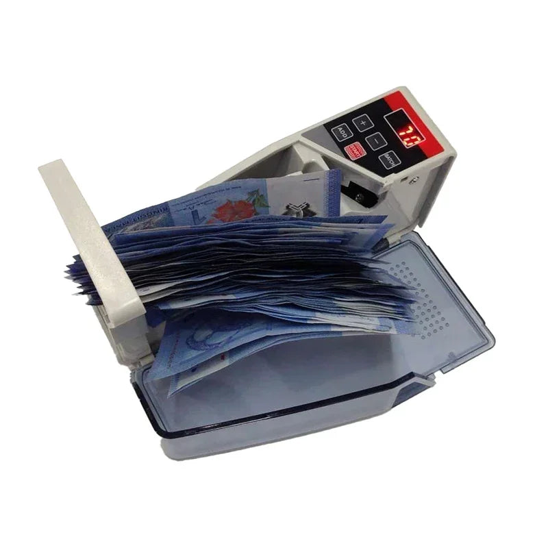 Portable Mini Handheld Money Counter with LED Display, Up to 600 Bills/Min — Battery or Adapter