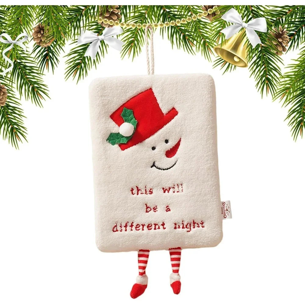 Christmas Hanging Coral Fleece Hand Towel - Thick, Absorbent & Quick-Dry Cartoon Kitchen Towel