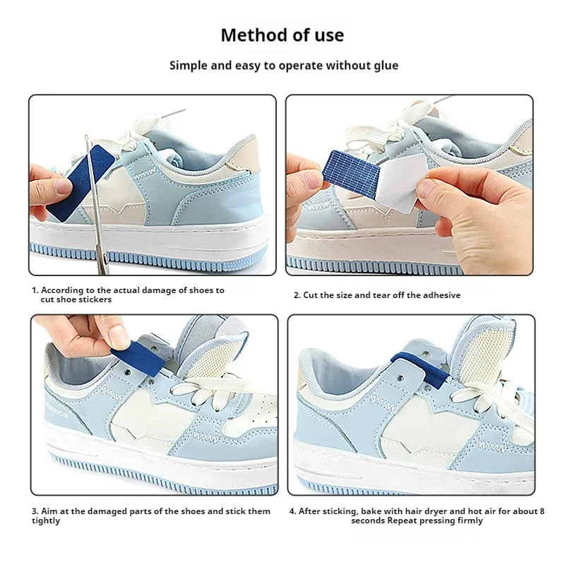 6-Pack Adhesive Shoe Repair Patches for Sports Shoes, Heel & Inner Lining Protectors