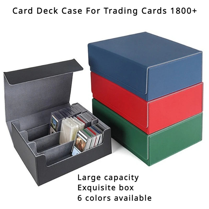 PU Leather Trading Card Storage Box – Holds 1800+ Cards | Magnetic Closure Commander Deck Case for MTG, Pokémon & TCG