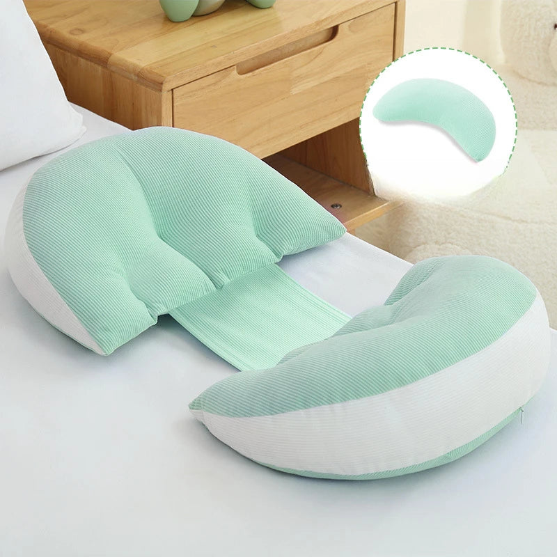 U-Shaped Maternity Pillow for Pregnancy - Side Sleeping Belly & Waist Support