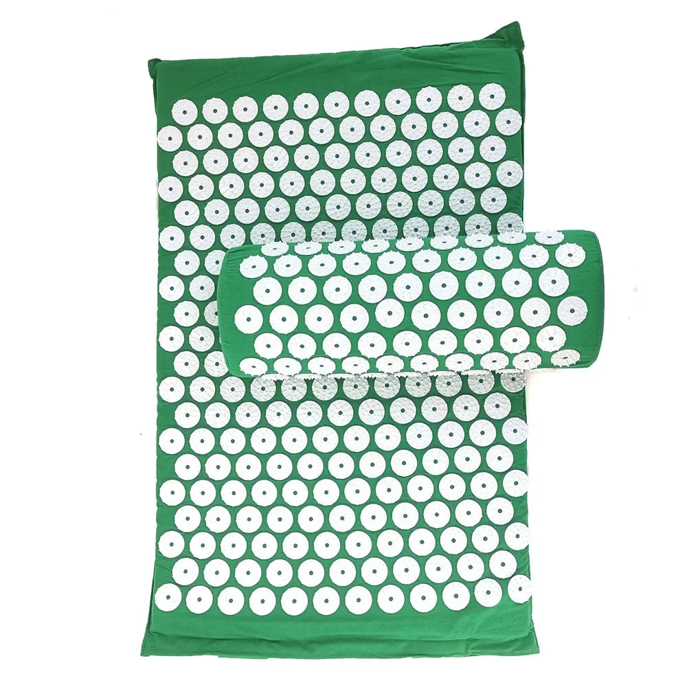 Acupressure Spike Mat & Pillow Set – 26 x 16 x 0.8 in (66 x 40 x 2 cm) Back & Neck Pain Relief Massage