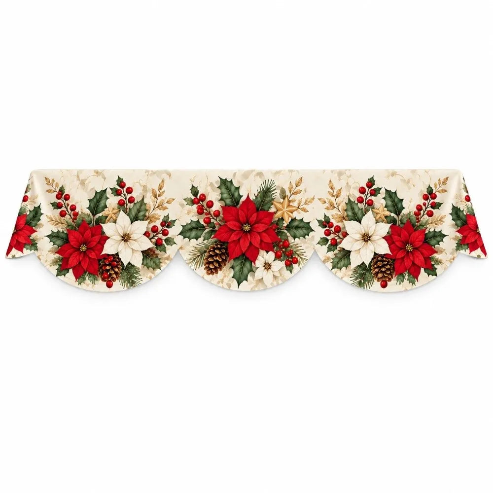 Christmas Fireplace Mantel Scarf 50x200cm (19.7x78.7in) Non-Slip Plush Mantel Runner Stain-Resistant Holiday Decor