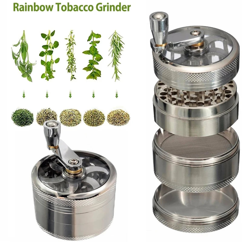 4-Layer Metal Herb Grinder 40mm (1.57 in) - Aluminum Alloy Spice Crusher & Herb Mill