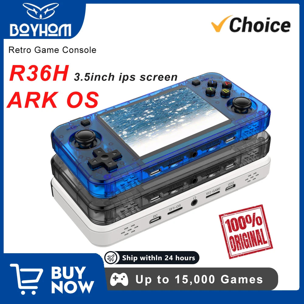 Dual-RAM Retro Handheld Game Console 3.5-inch (8.9 cm) IPS Screen Linux ARKOS 15,000 Games microSD up to 256GB