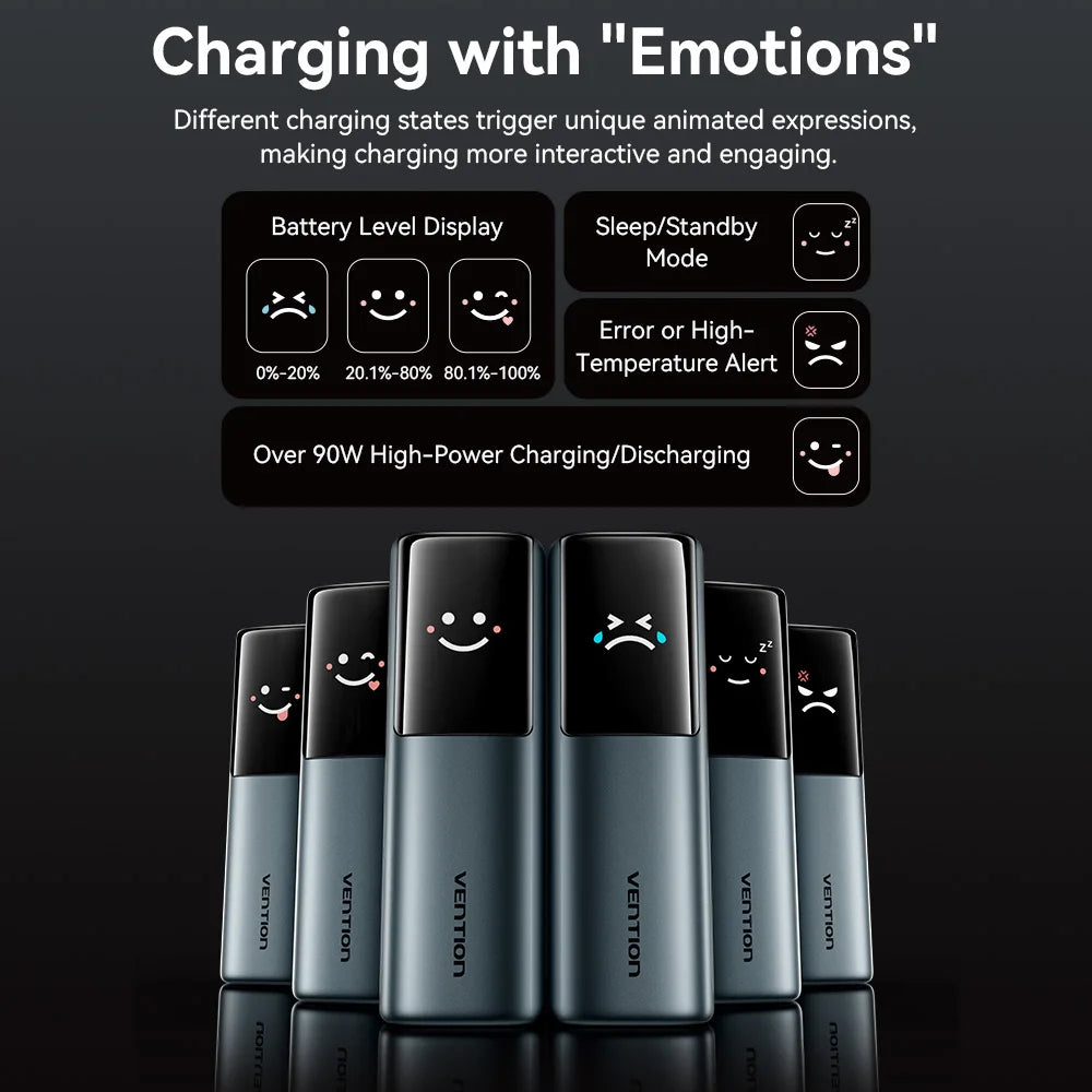 20000mAh 165W PD Power Bank with Built-in USB-C Cable – Fast Portable Charger for Laptop, Phone & Multiple Devices