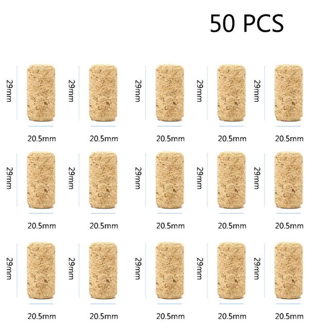 50/100 Pack Natural Cork Wine Bottle Stoppers – Reusable Sealing Corks for Wine Bottles, Bar & Kitchen Accessories