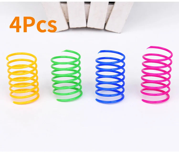 Kitten Coil Spring Cat Toys - Interactive Bouncy Plastic Spiral Springs for Cats & Ferrets