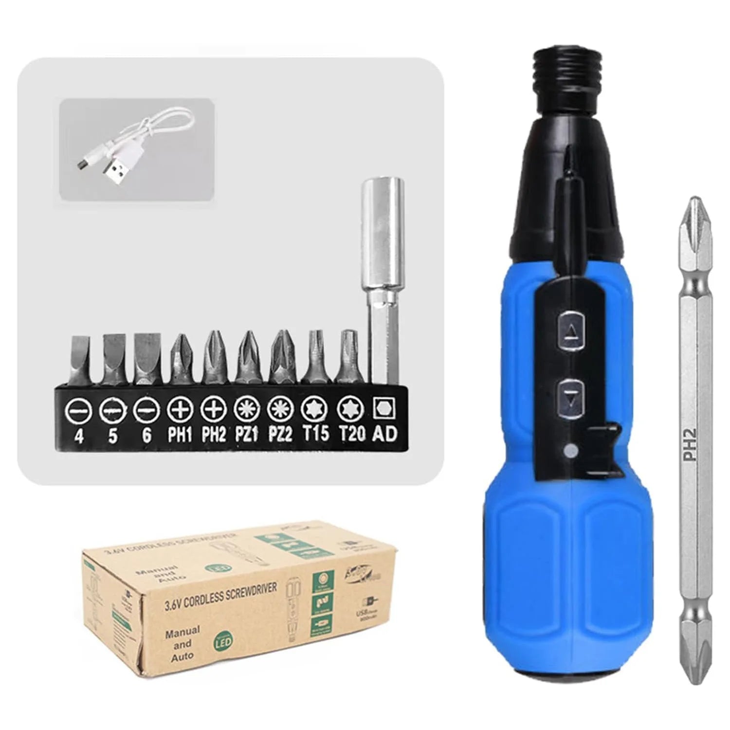 Rechargeable Cordless Electric Screwdriver Set – Portable Quick Repair Tool for Home & Electronics
