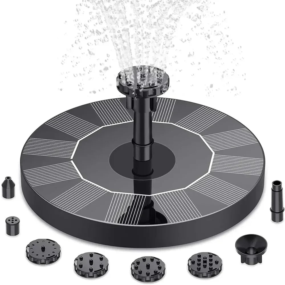 Solar Floating Fountain Pump for Bird Baths and Garden Ponds, 8-Nozzle — 13/16/18 cm (5.1/6.3/7.1 in)