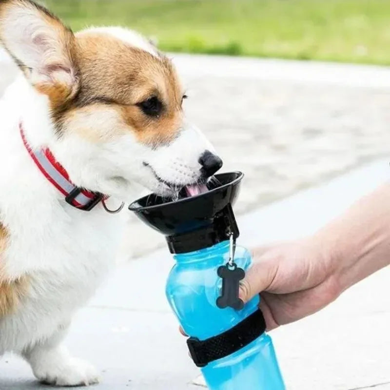 500ml (16.9oz) Portable Dog & Cat Travel Water Bottle with Built-In Drinking Bowl