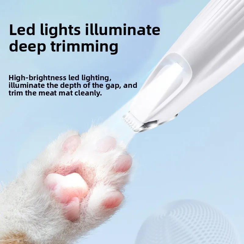Cordless Dog Grooming Clippers — 18mm (0.71 in) Wide Blade, LED Light & LCD Display, Low-Noise Rechargeable Pet Paw Trimmer