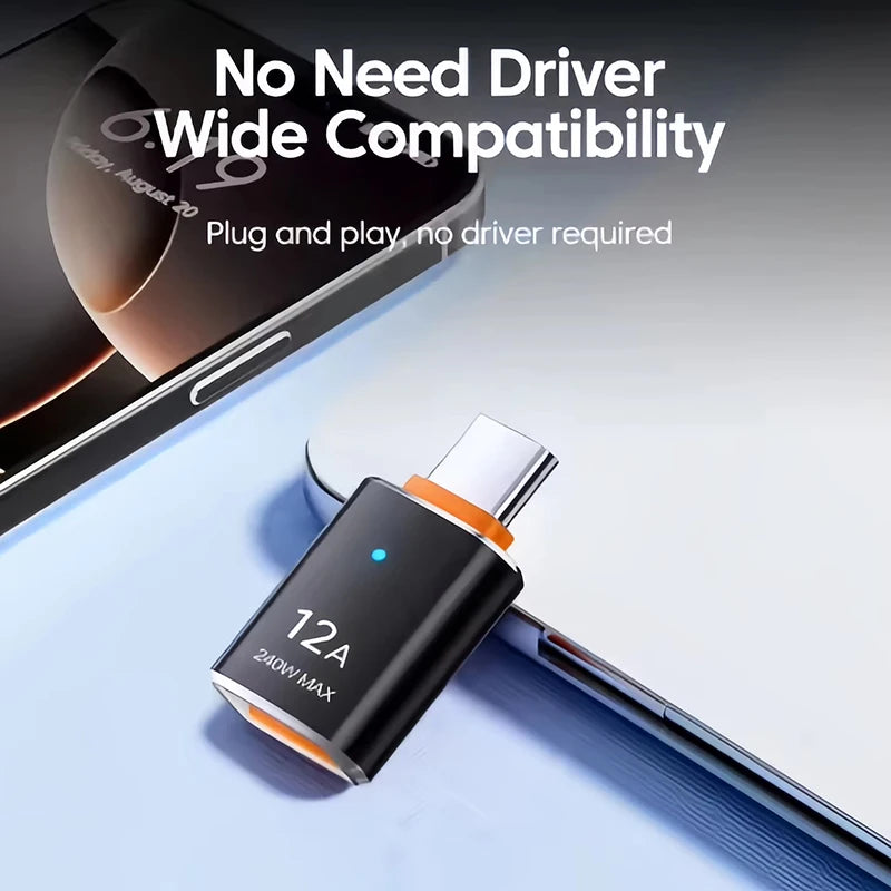 USB-C OTG adapter showcasing plug-and-play compatibility