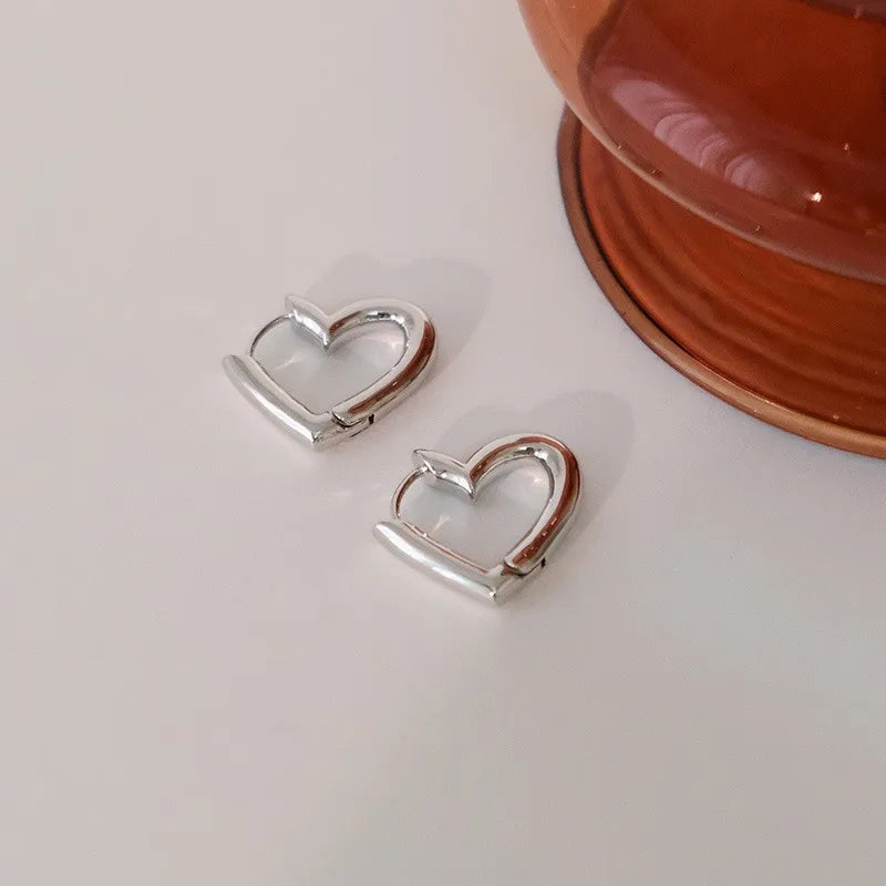 Chunky Round Hoop Earrings for Women & Teen Girls - Smooth Metal Statement Circle Hoops in Gold or Silver