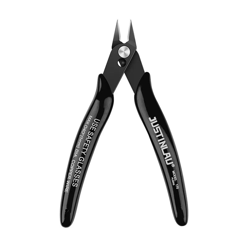 Diagonal Wire Cutters – Carbon Steel Flush Cutting Pliers, 45° Bent Spring-Loaded Nipper for Electronics & Jewelry