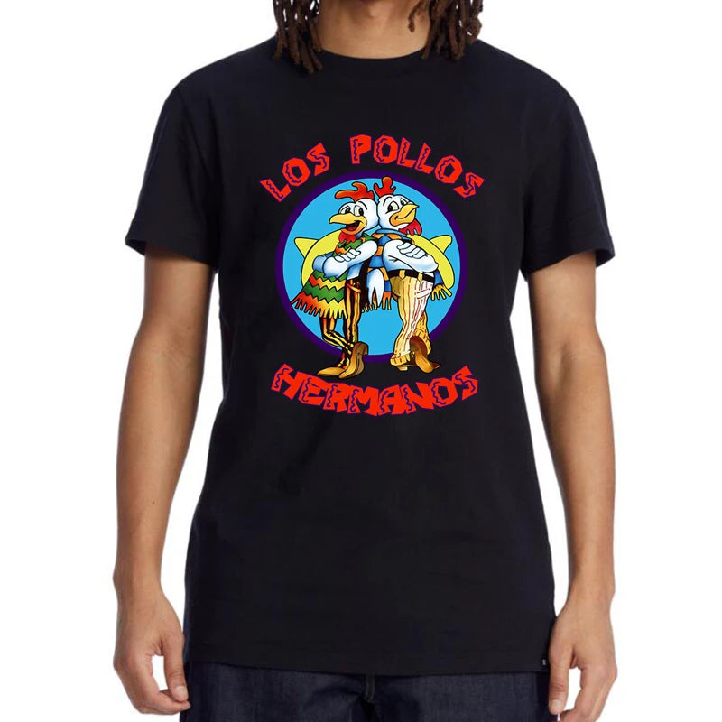Funny Chicken Graphic T-Shirt Men Casual Short Sleeve Cotton Breathable Tee