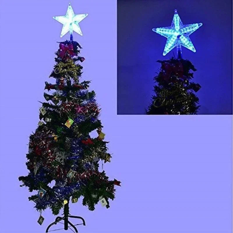 Color Changing LED Rotating Star Christmas Tree Topper 15 cm (5.9 in) Shiny Party Light