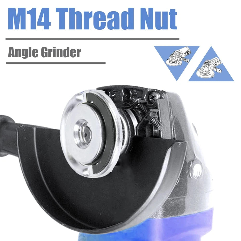 M14 Quick Release Angle Grinder Flange Nut – Self-Locking Pressing Plate Power Chuck for Cutting Disc Replacement