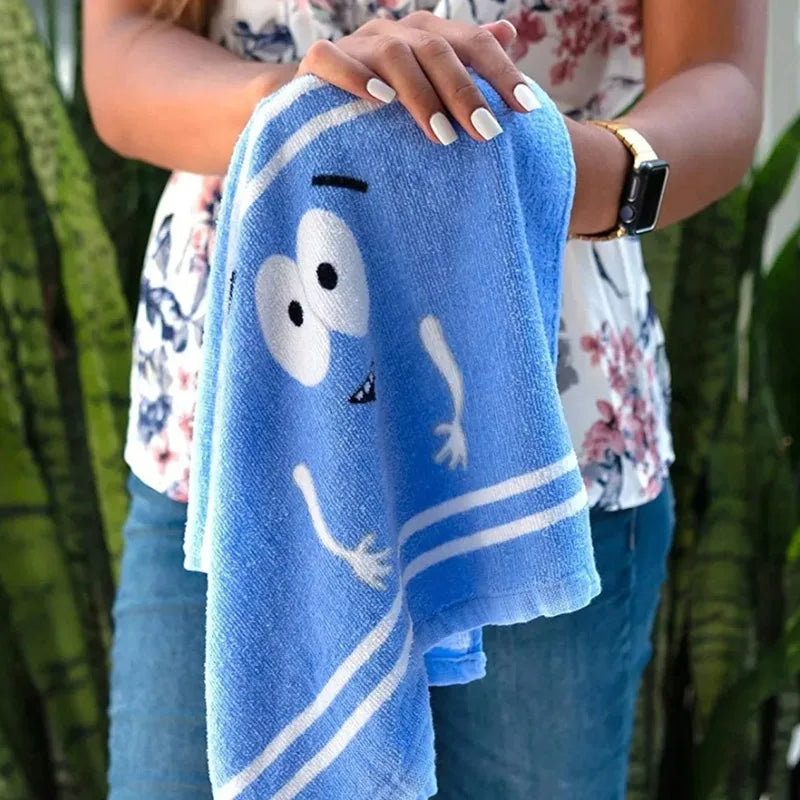 Kids Cartoon Quick-Dry Face & Bath Towel - Double-Sided Velvet Soft Absorbent
