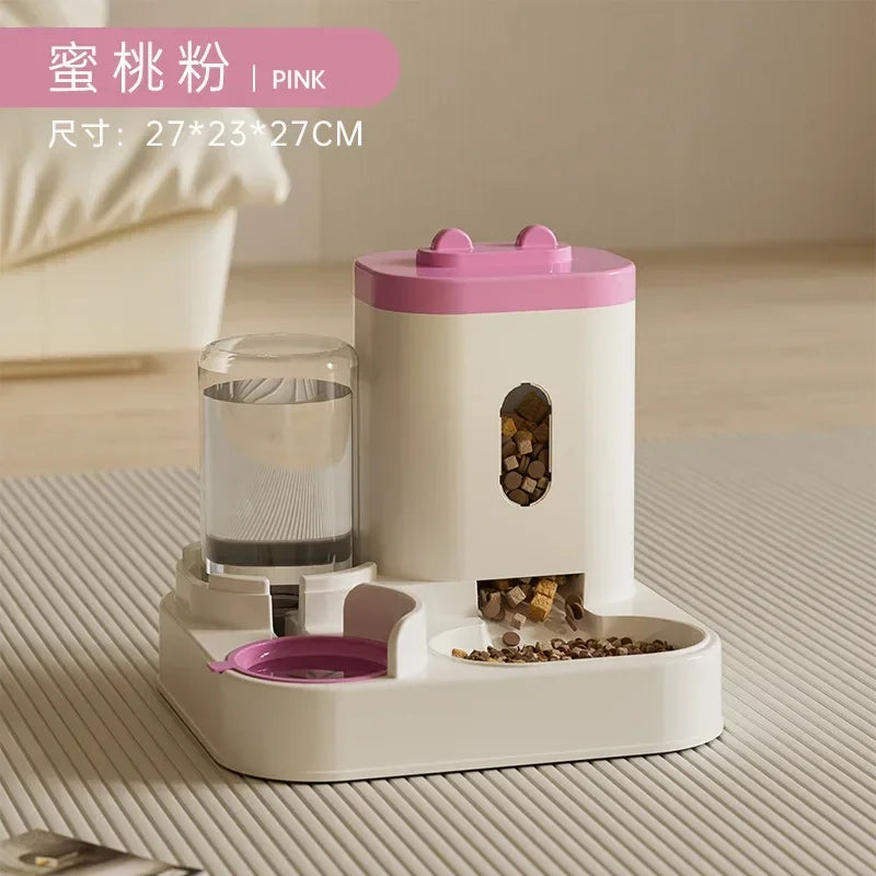 Automatic Gravity Pet Feeder with Water Fountain – Large Capacity Dog & Cat Food Dispenser