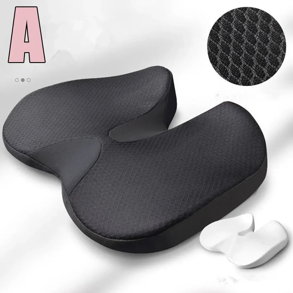 Orthopedic Memory Foam Seat Cushion – Non-Slip Tailbone & Sciatica Relief for Chair and Car