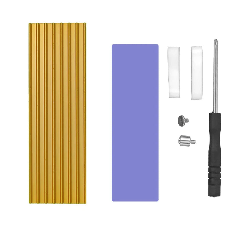 M.2 2280 NVMe SSD Heatsink Aluminum Radiator with Silicone Thermal Pad for PS5 & PC