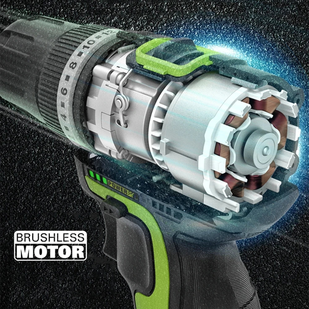 Cordless 12V Brushless Electric Screwdriver Drill 40 N·m 10mm (3/8in) Chuck 2.0Ah Lithium Battery for Home DIY & Metalworking