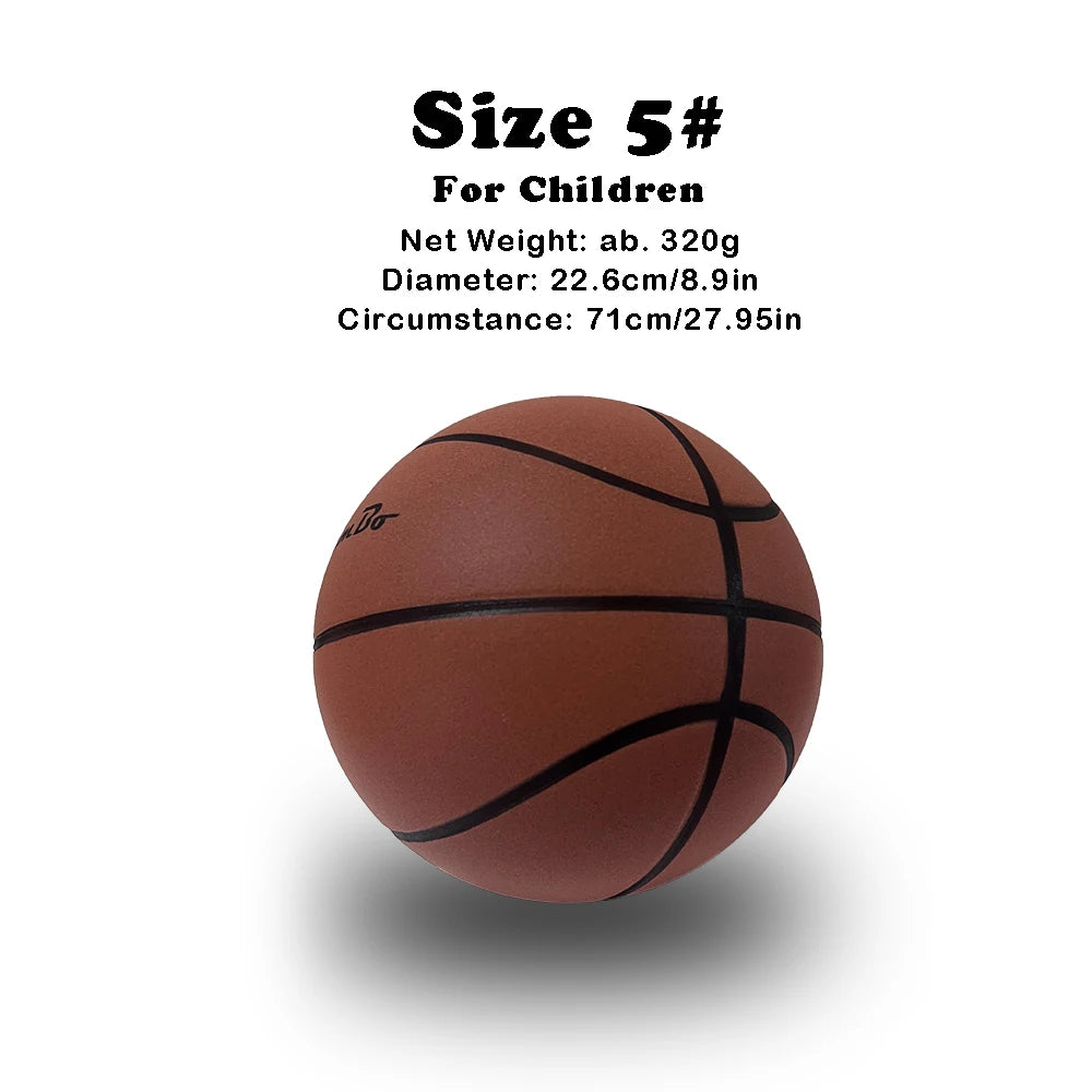 Silent Foam Basketball for Indoor Play — Airless, Sizes 5/6/7
