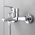 Wall-Mounted Chrome Basin Faucet – Dual Spout Mixer Tap, Zinc Alloy, Hot & Cold