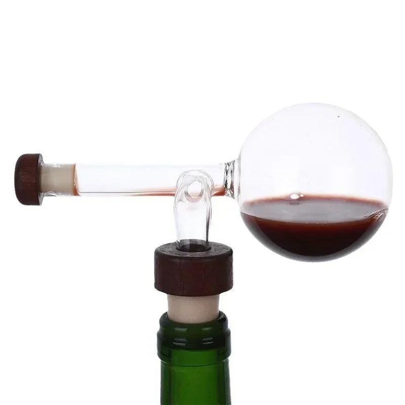 Round Peach-Shaped Glass Red Wine Aerator Pourer - Portable Bottle Spout Quick Decanter