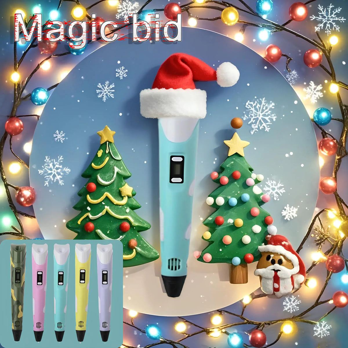 3D Printing Pen with LCD Screen — PLA Filament Compatible DIY Drawing Pen for Kids, Camouflage Design, Adjustable Temperature