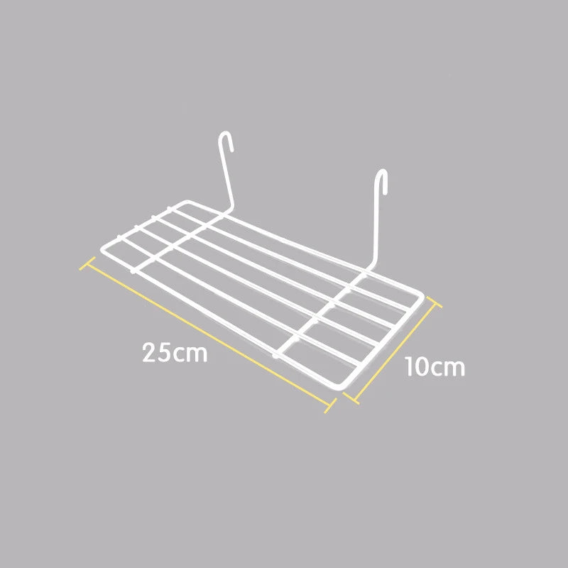 Wall Mounted Wire Grid Organizer with Removable Baskets, Hooks and Shelves, Iron Mesh Storage Panel