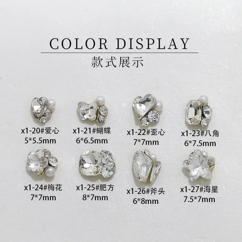 10-Pack Mini Nail Art Charms - Hearts, Butterflies view 3
