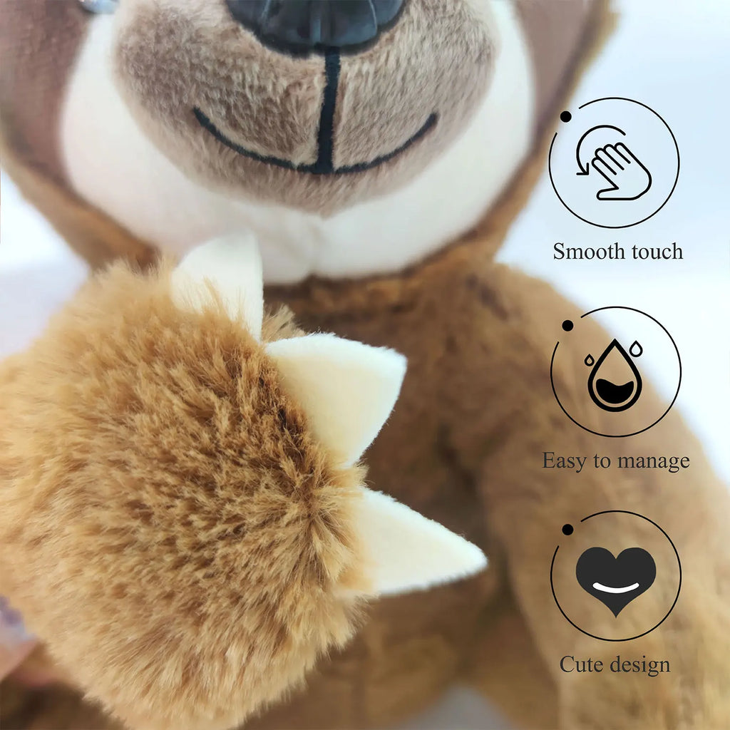 Realistic Sloth Plush Toy 25 cm (9.8 in) Soft PP Cotton Stuffed Animal Cuddly Sloth Doll Birthday Holiday Gift for Kids
