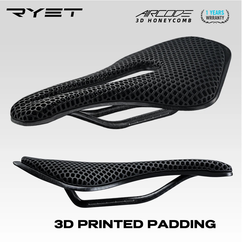 3D Printed Carbon Fiber Bicycle Saddle 255x150mm (10 x 5.9 in) – Ultralight Hollow Breathable MTB & Road Bike Seat