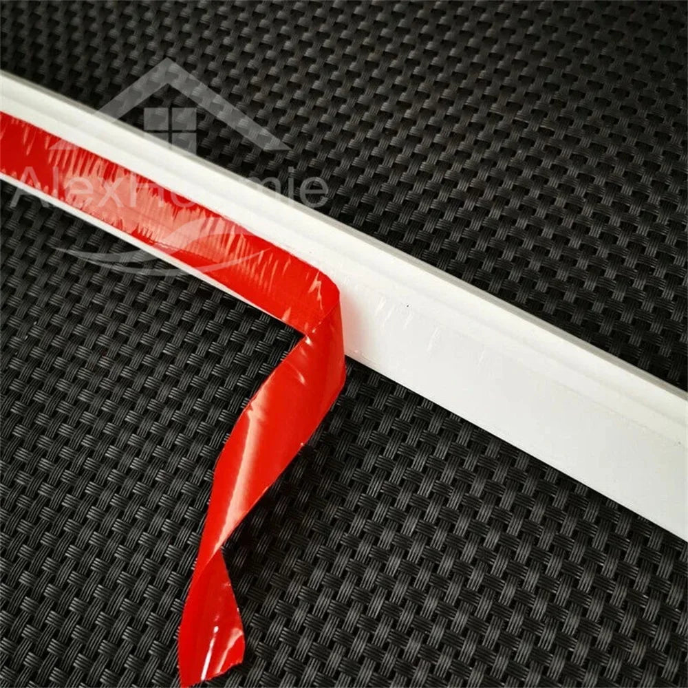 Self-Adhesive Silicone Water Stopper Strip 12 x 20 mm (0.47 x 0.79 in) for Shower, Washing Machine & Door Threshold