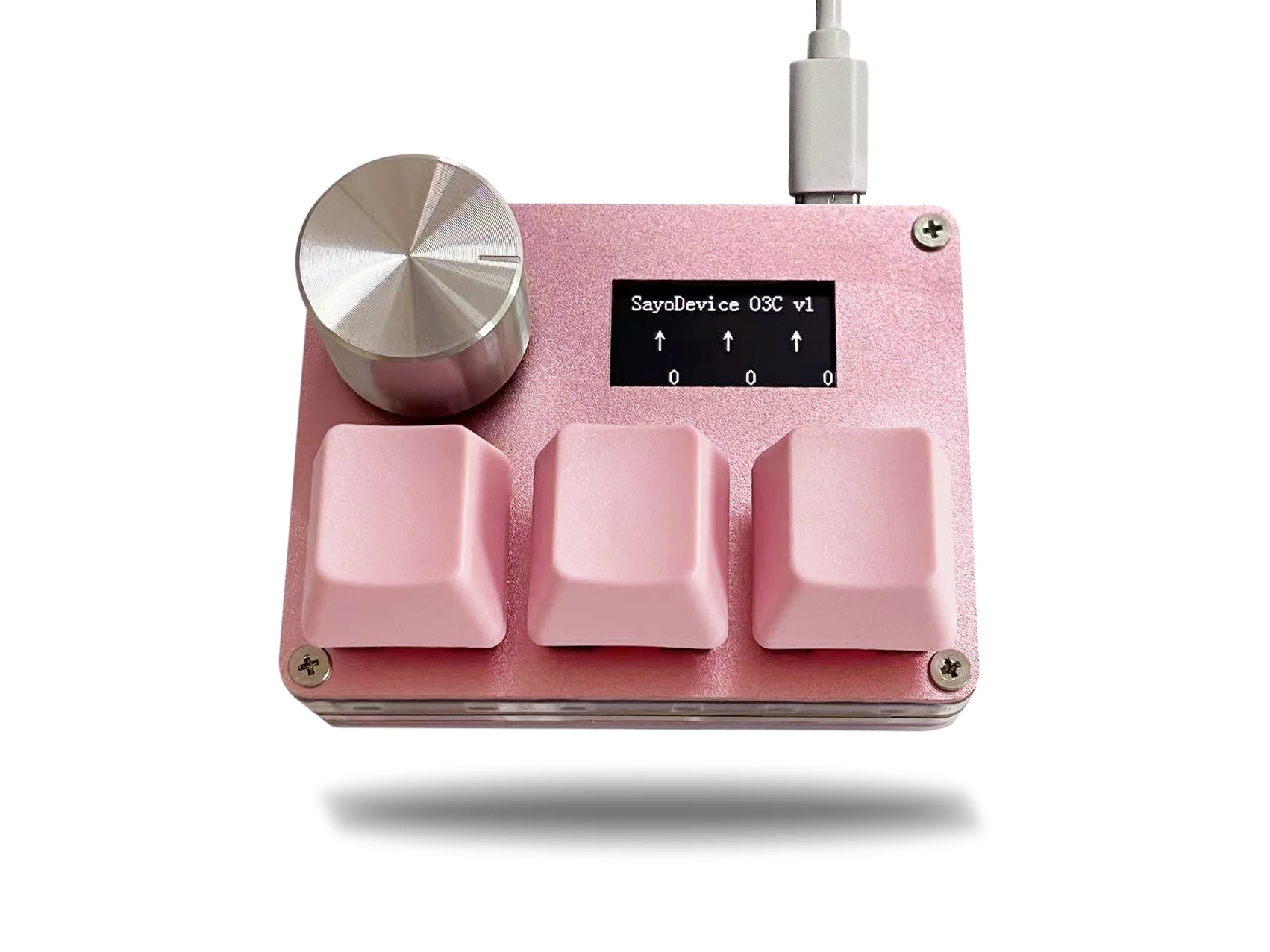 Mini Mechanical Gaming Keyboard - Hot-Swap Magnetic Hall Switches (Pink) with Knob, 0.96-inch IPS Screen, Rapid Trigger, USB-C 8000Hz