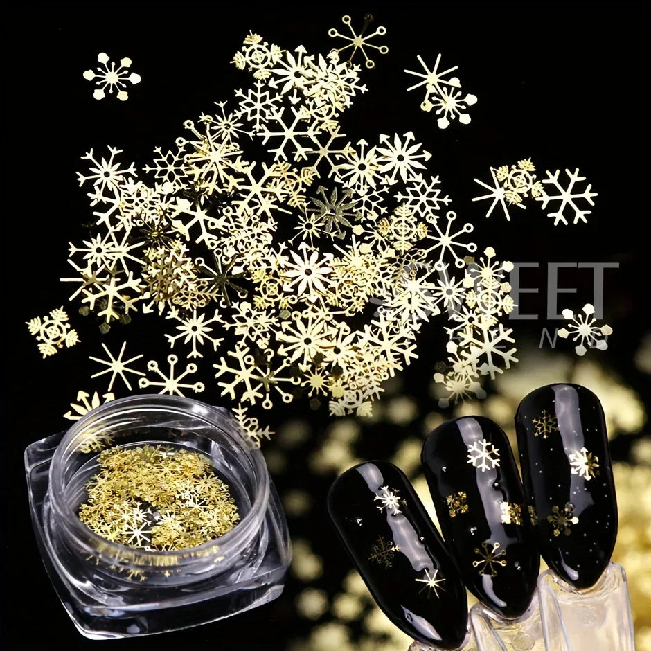 3D Christmas Snowflake Nail Charms for Festive Nail Art view 5