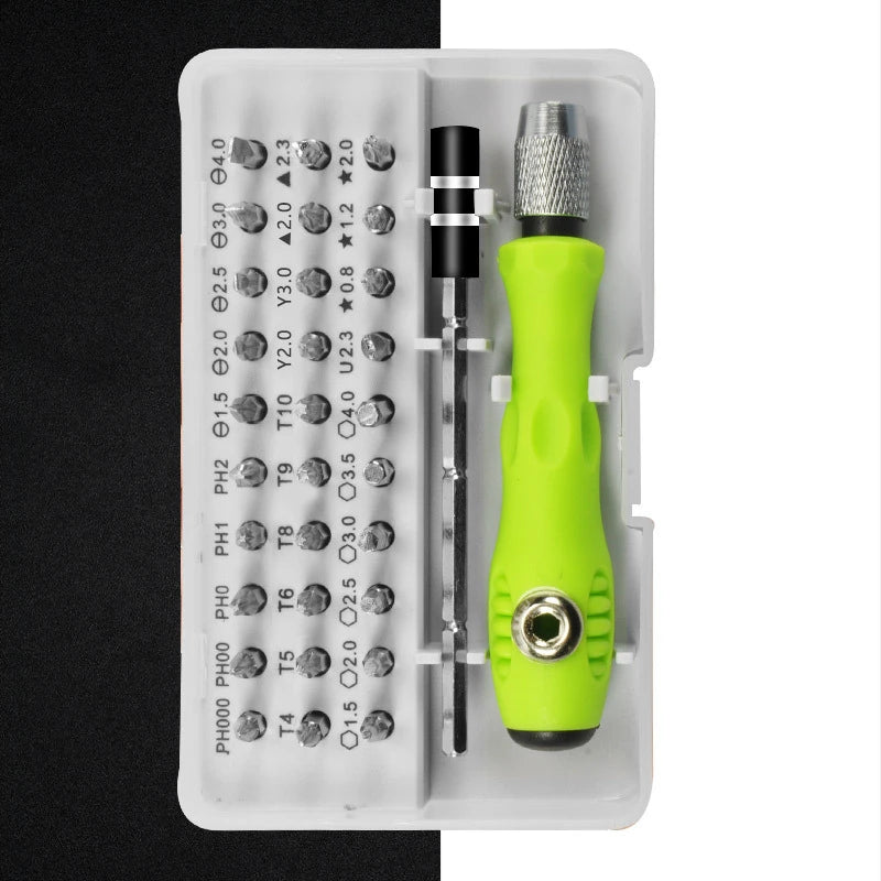 32-in-1 Multi-Function Screwdriver Set — Magnetic Precision Bits & Handle, Titanium Steel Repair Kit with Voltage Tester