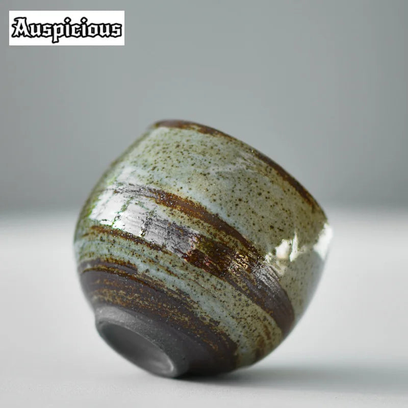 Handmade Retro Ceramic Tea Cup 100ml (3.4 fl oz) Coarse Pottery Kung Fu Coffee Cup